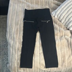 Fashion Nova Black High-Waist Leggings with Front Zip Pockets
